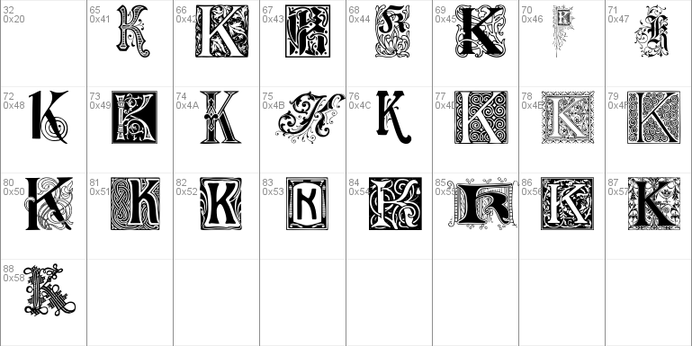 Ornamental Initials K