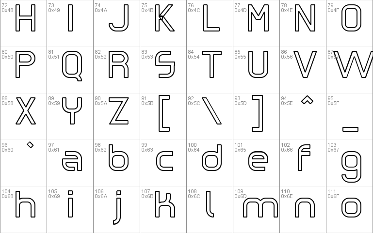 Omicron Zeta Hollow Font