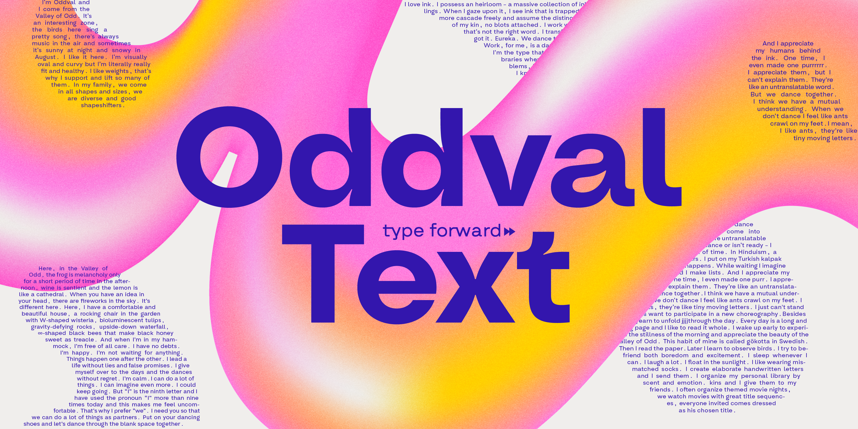 Oddval Text