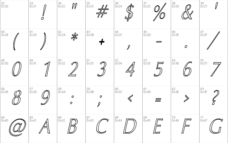 Oxford Hollow Thin Italic