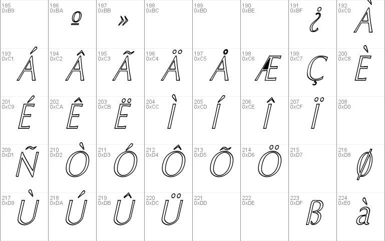 Oxford Hollow Thin Italic