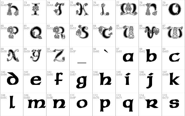 celtic fonts on word