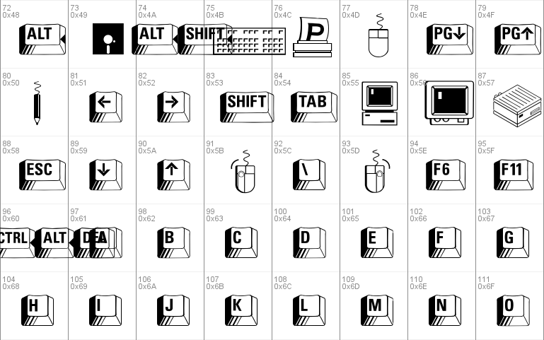 PC Keys Font