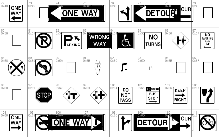 RoadSign Medium Font