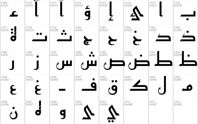 download font khot arab aplikasi komputer