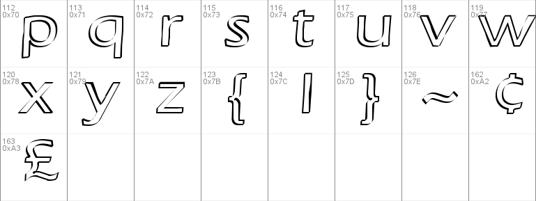 outline font