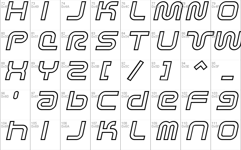 Sci Fied X Outline Italic Font