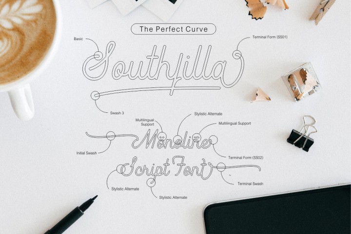 Southfilla Monoline Script Font