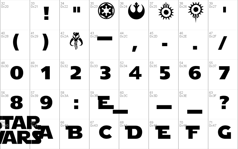 free star wars font for windows