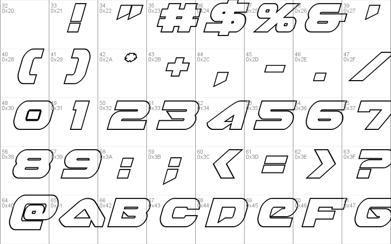 Skyhawk Outline Italic