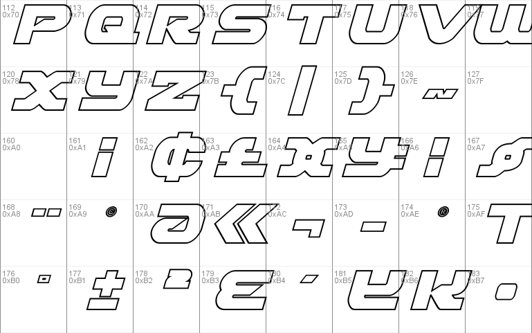 Skyhawk Outline Italic