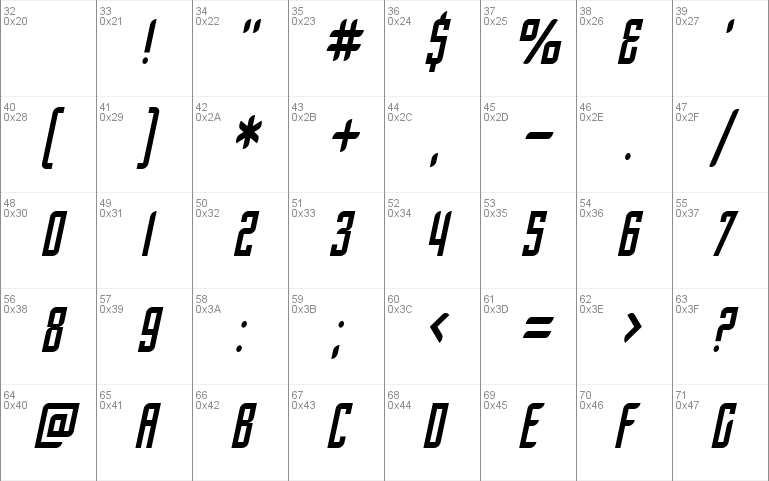 SF Piezolectric Inline Oblique Font