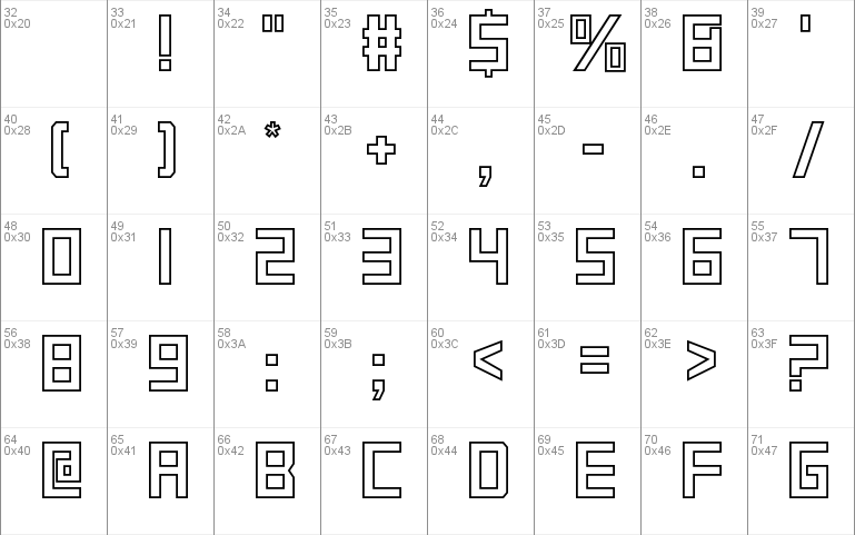 SquareFont Outline