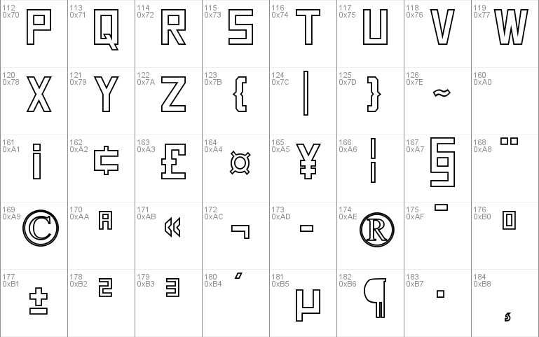 SquareFont Outline