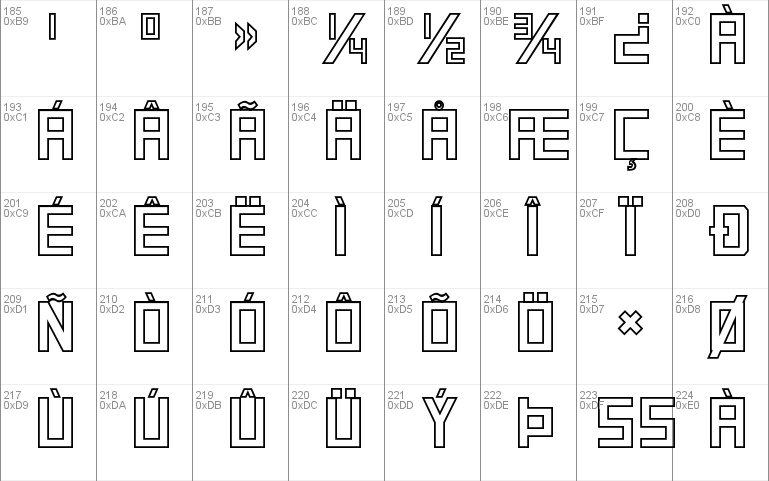 SquareFont Outline