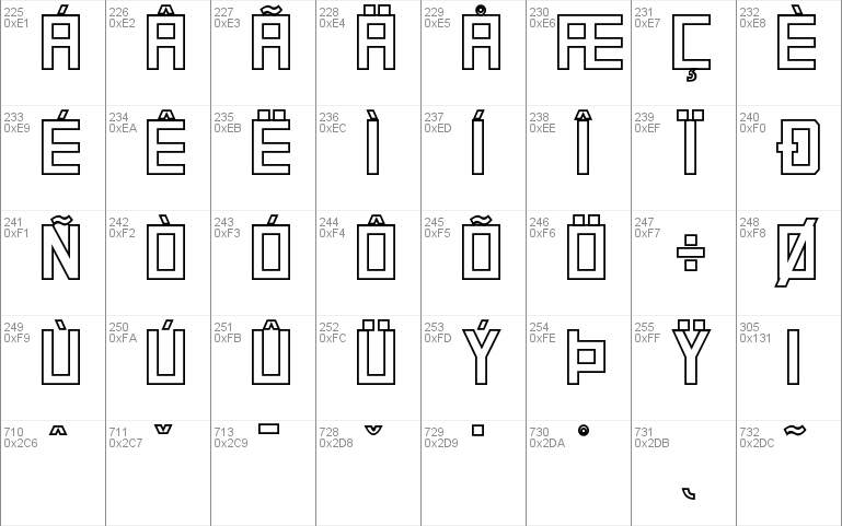 SquareFont Outline