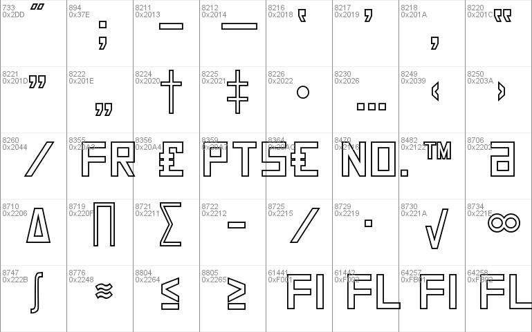 SquareFont Outline