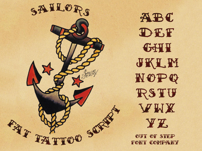 Wisers Sailor Airbrush Tattoo Pro Stencil Fonts  Silly Farm Supplies
