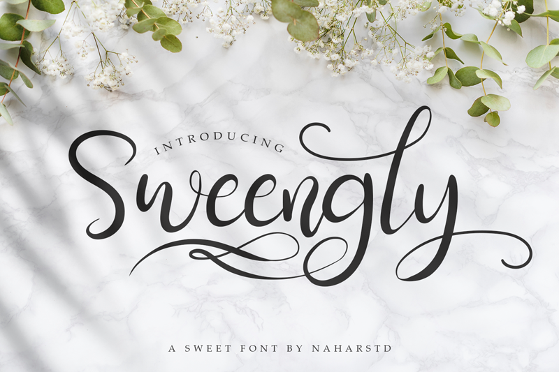 Sweengly calligraphy script