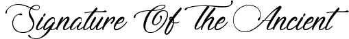 Signature Of The Ancient