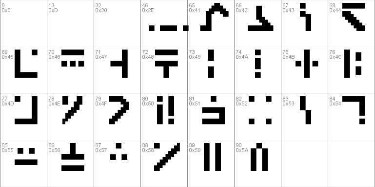Standard Galactic Alphabet Font