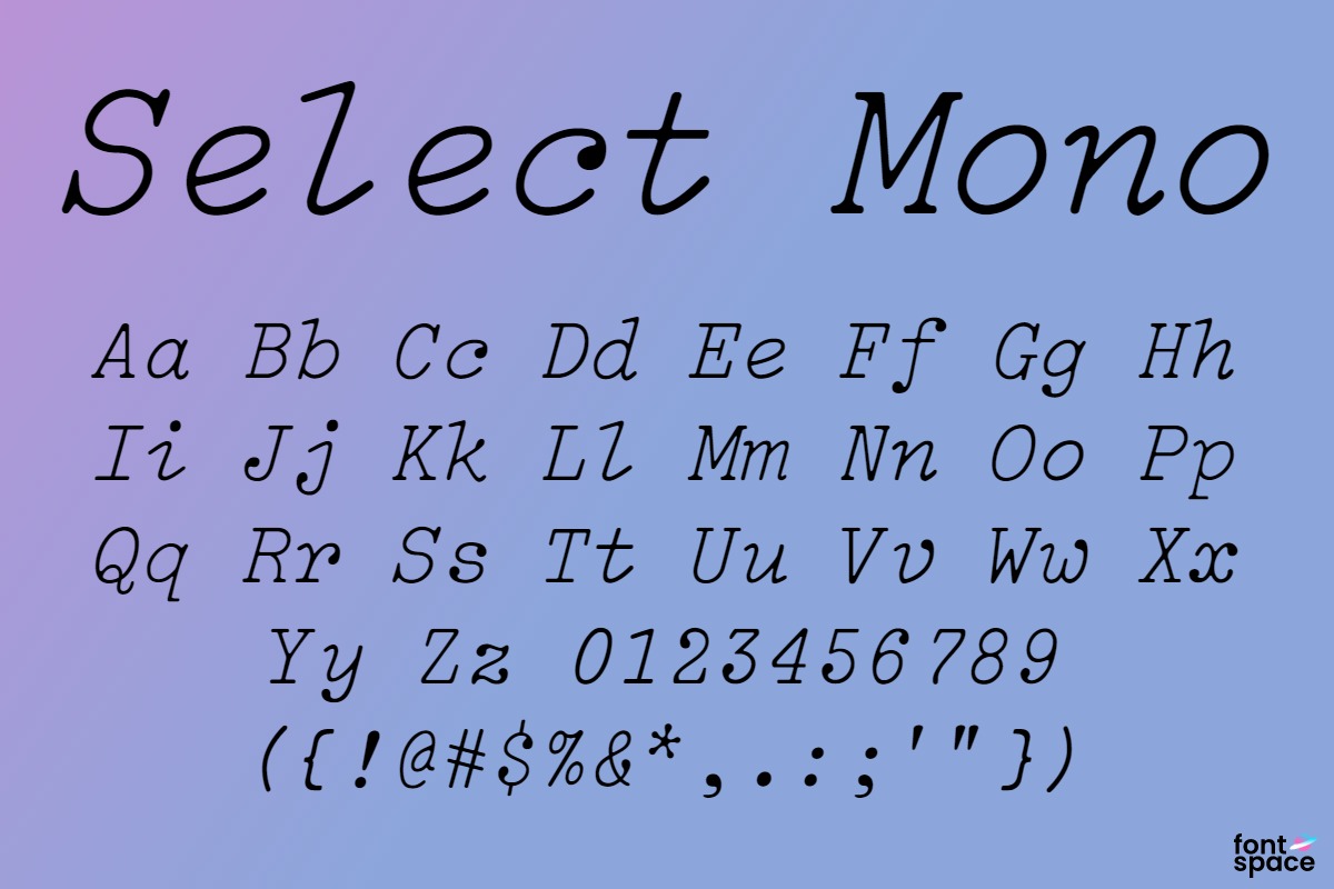 Select Mono Font Free For Personal