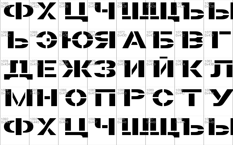 Trafaret Kit Font