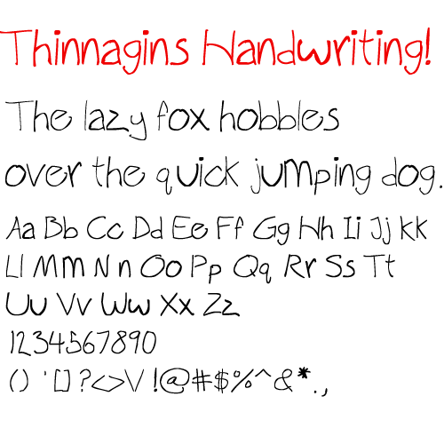 Thinnagins handwriting