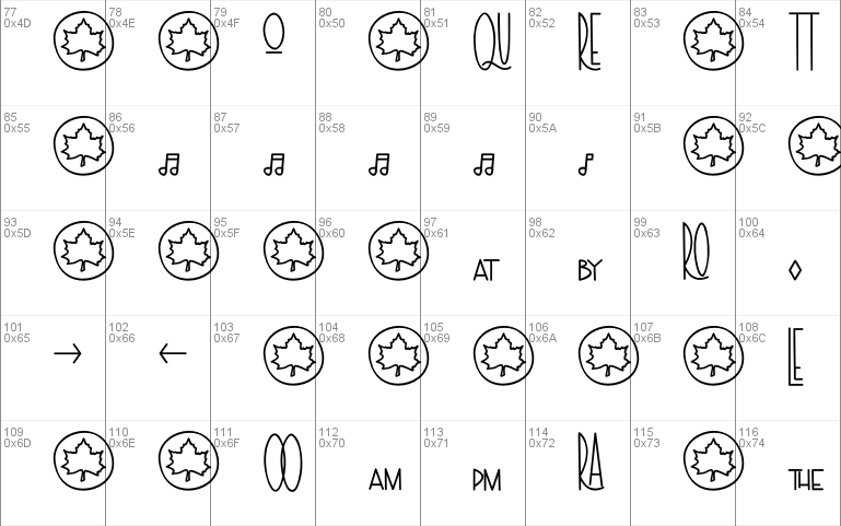 TheRamble-SymbolsandLigatures Font