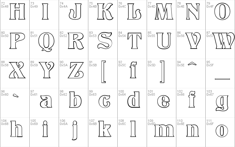 Titania Outline Font