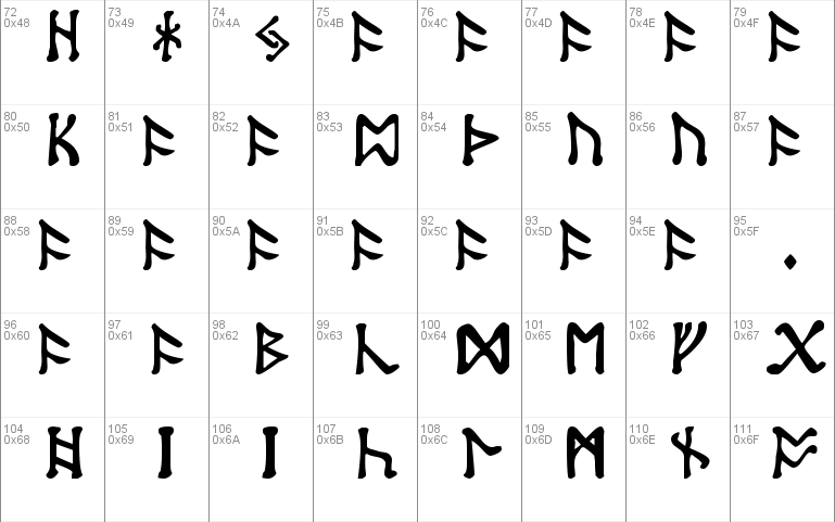 Tolkien Dwarf Runes Windows font - free for Personal