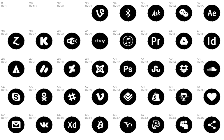 Type Icons Color 2019