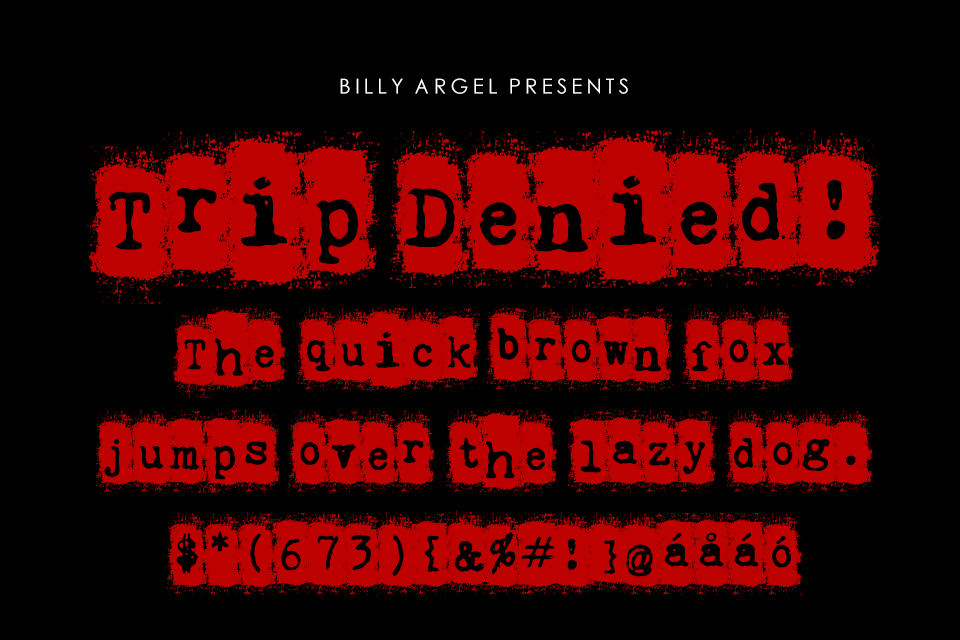 trip denied font
