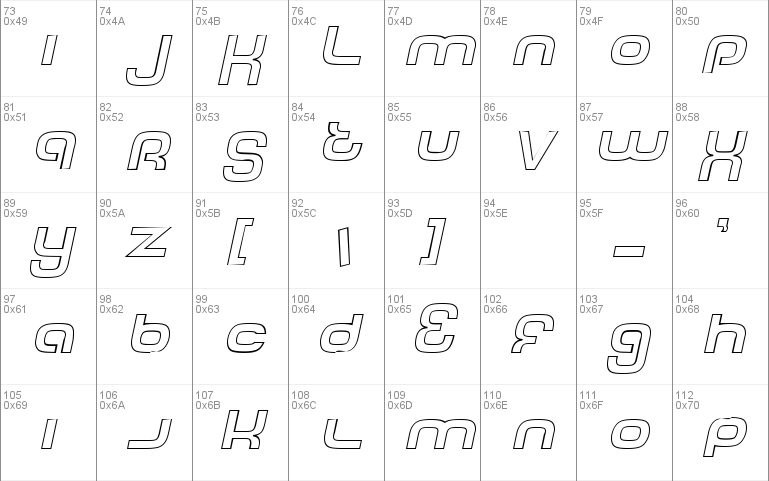 Tech Font Outline