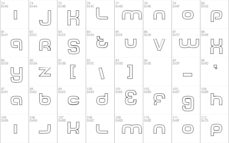 Tech Font Outline