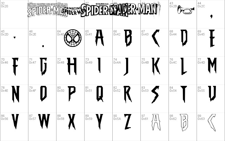 spider man font