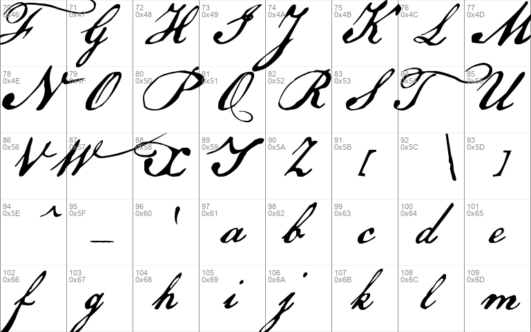 US Declaration calligraphy