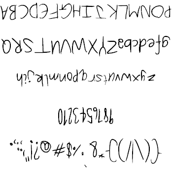 backwards text font free