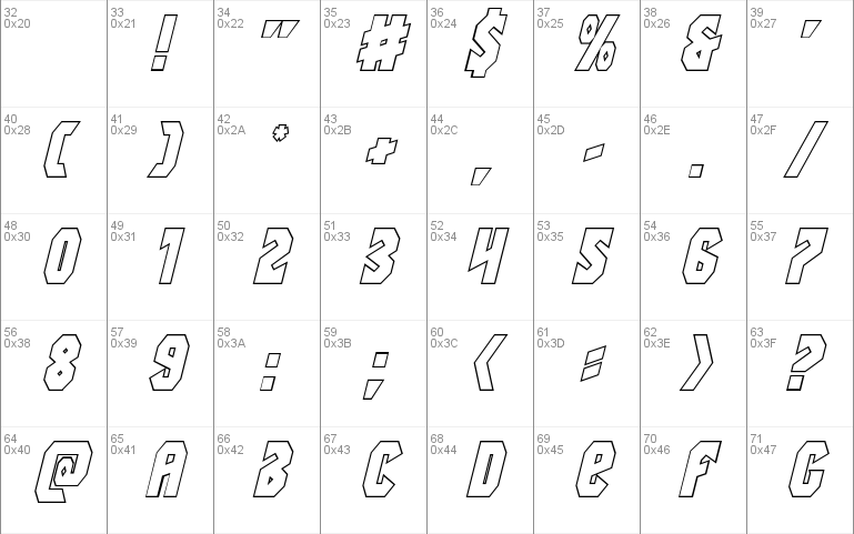 Warrior Nation Outline Italic