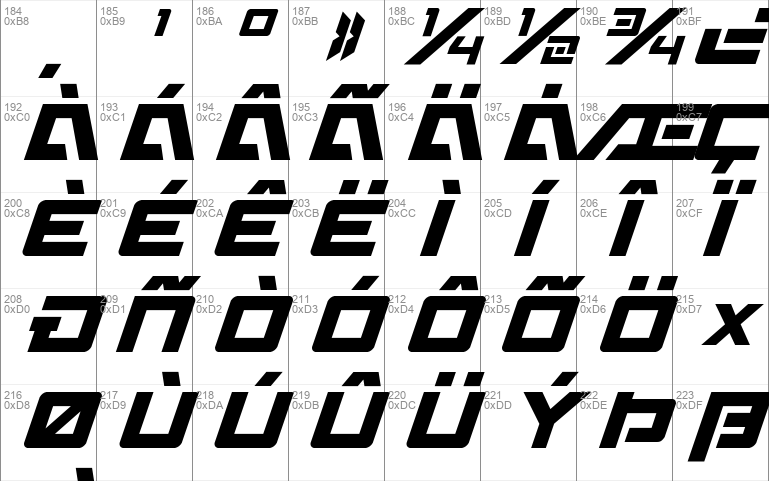Wildcard Condensed Italic font