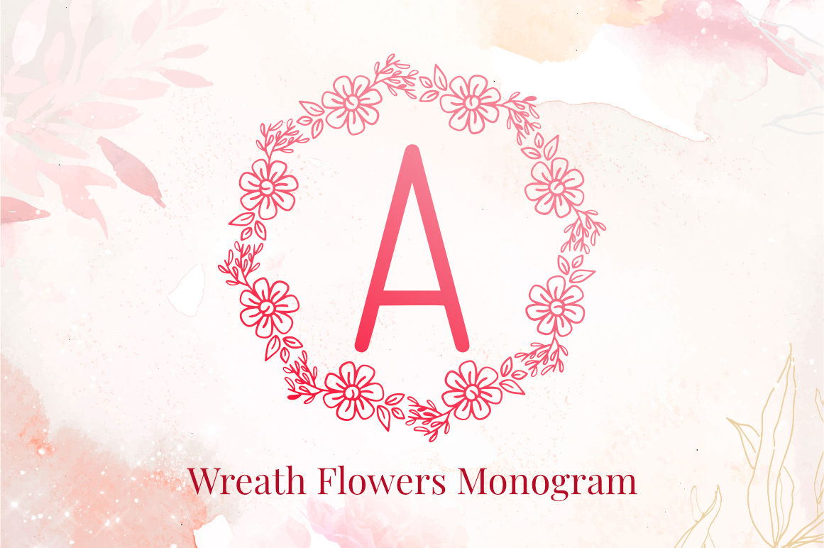 Wreath Flowers Monogram
