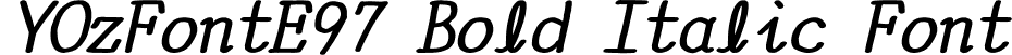 YOzFontE97 Bold Italic Font