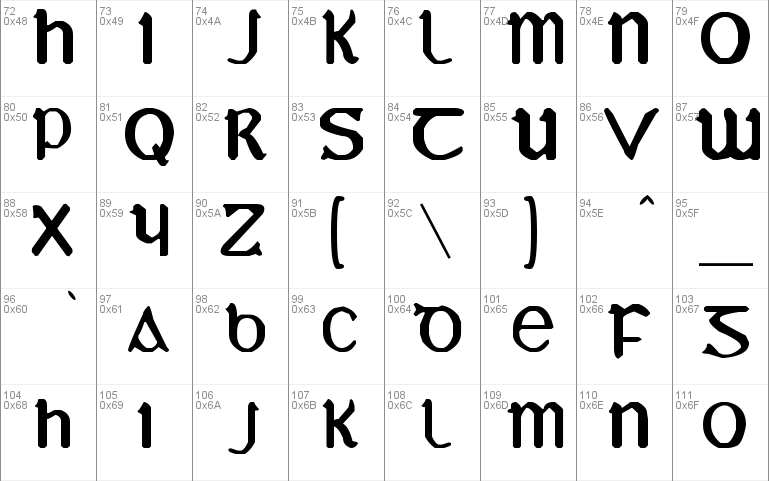 YY UMI Extended Characters Windows font - free for Personal