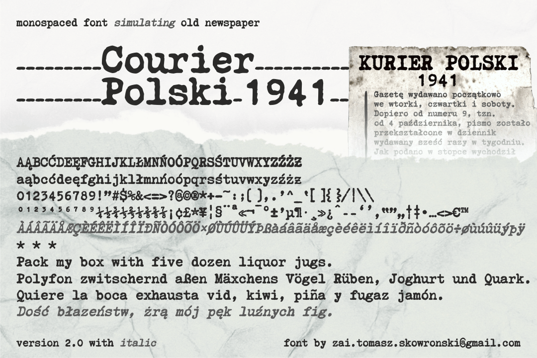 zai Courier Polski 1941 italic