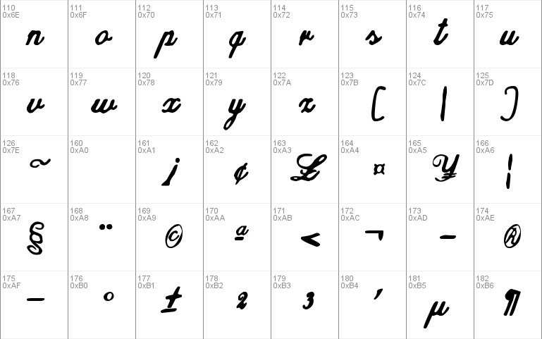 zai Calligraphy Script Handwritten Font