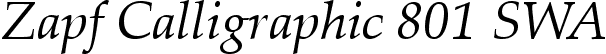 Zapf Calligraphic 801 SWA